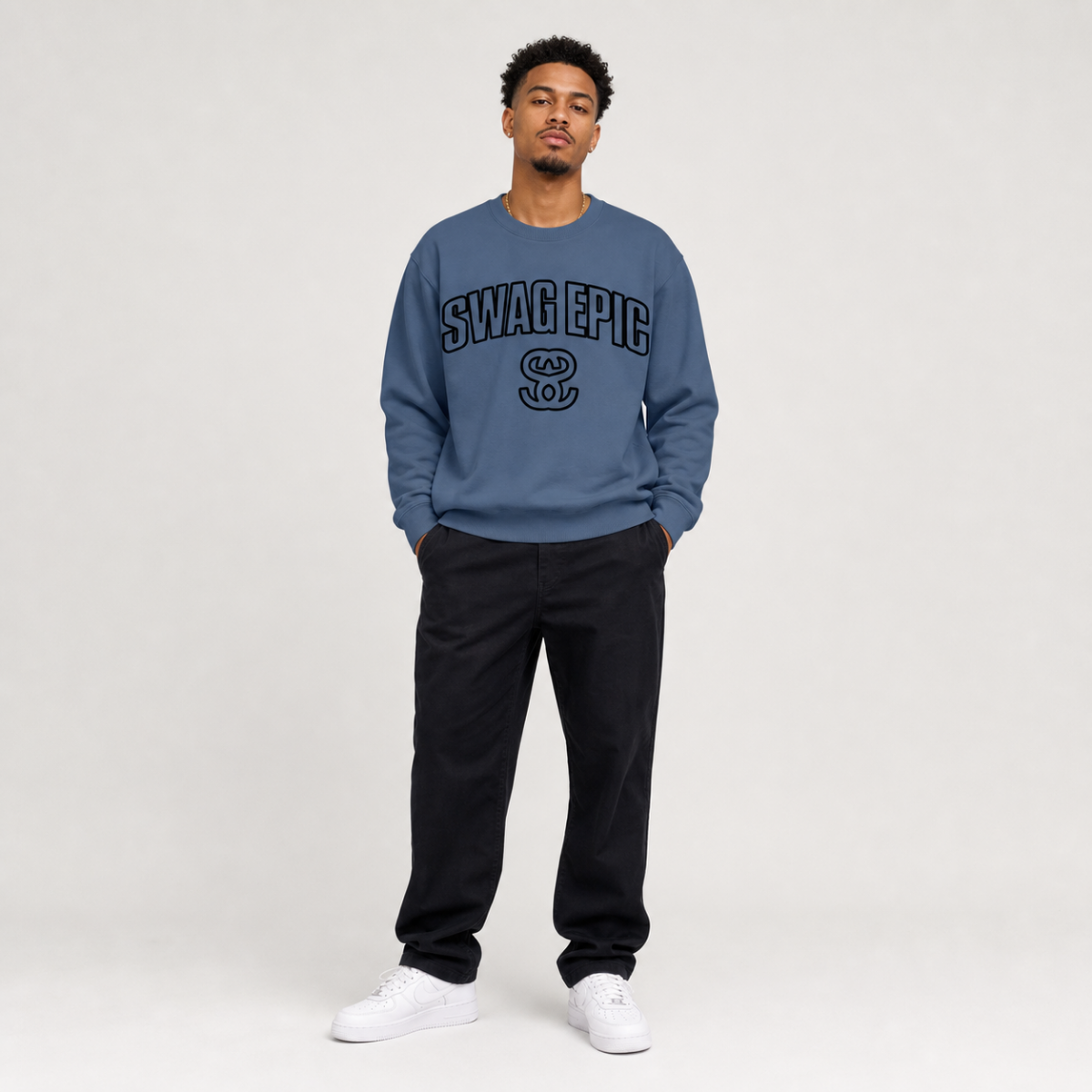 Classic Unisex Cotton Sweatshirt - "Swag Original SS Curve"