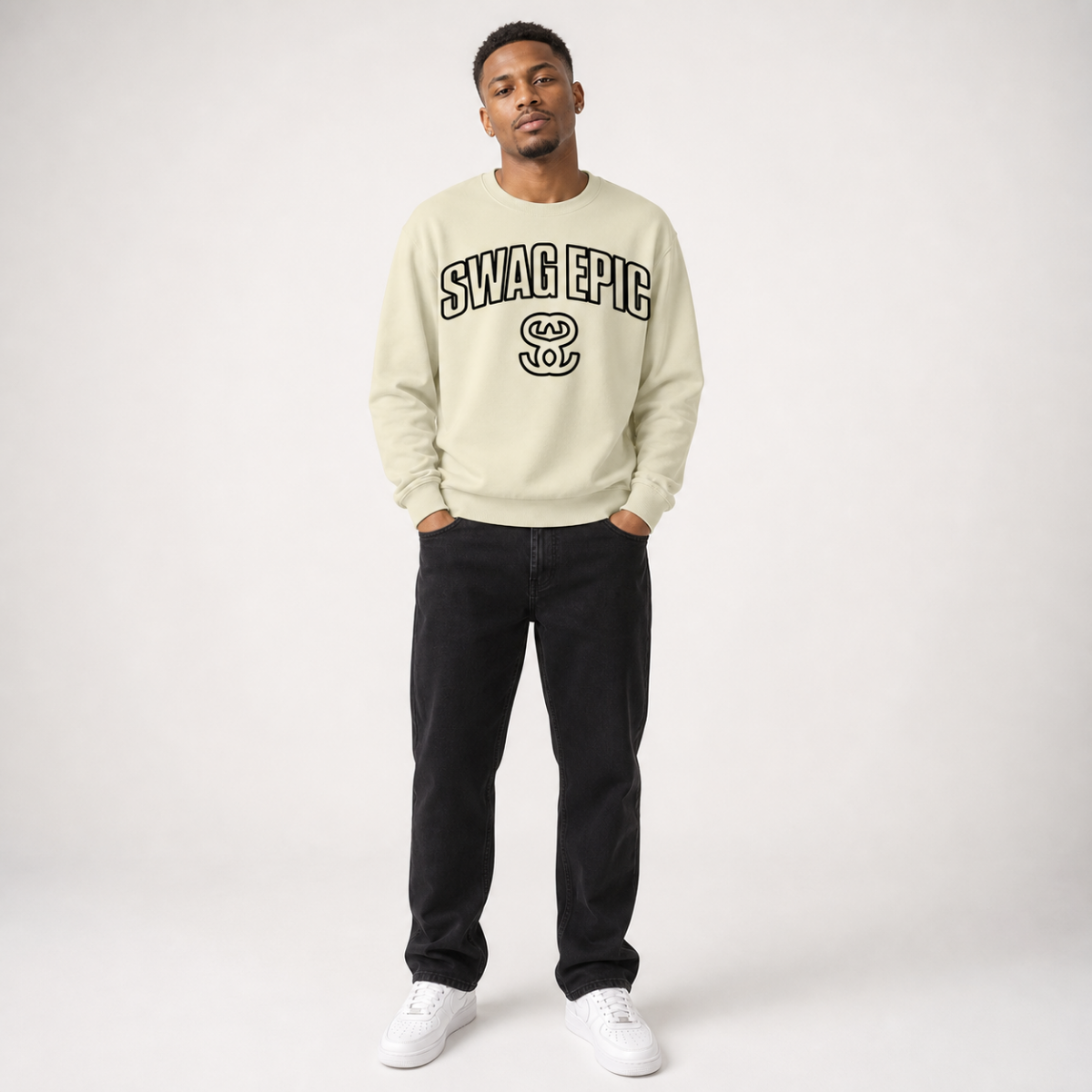 Classic Unisex Cotton Sweatshirt - "Swag Original SS Curve"