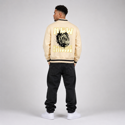 Contrast Piping Zip Bomber Jacket - "New Attitude"
