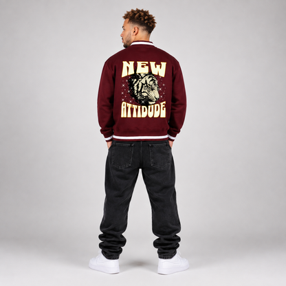 Contrast Piping Zip Bomber Jacket - "New Attitude"