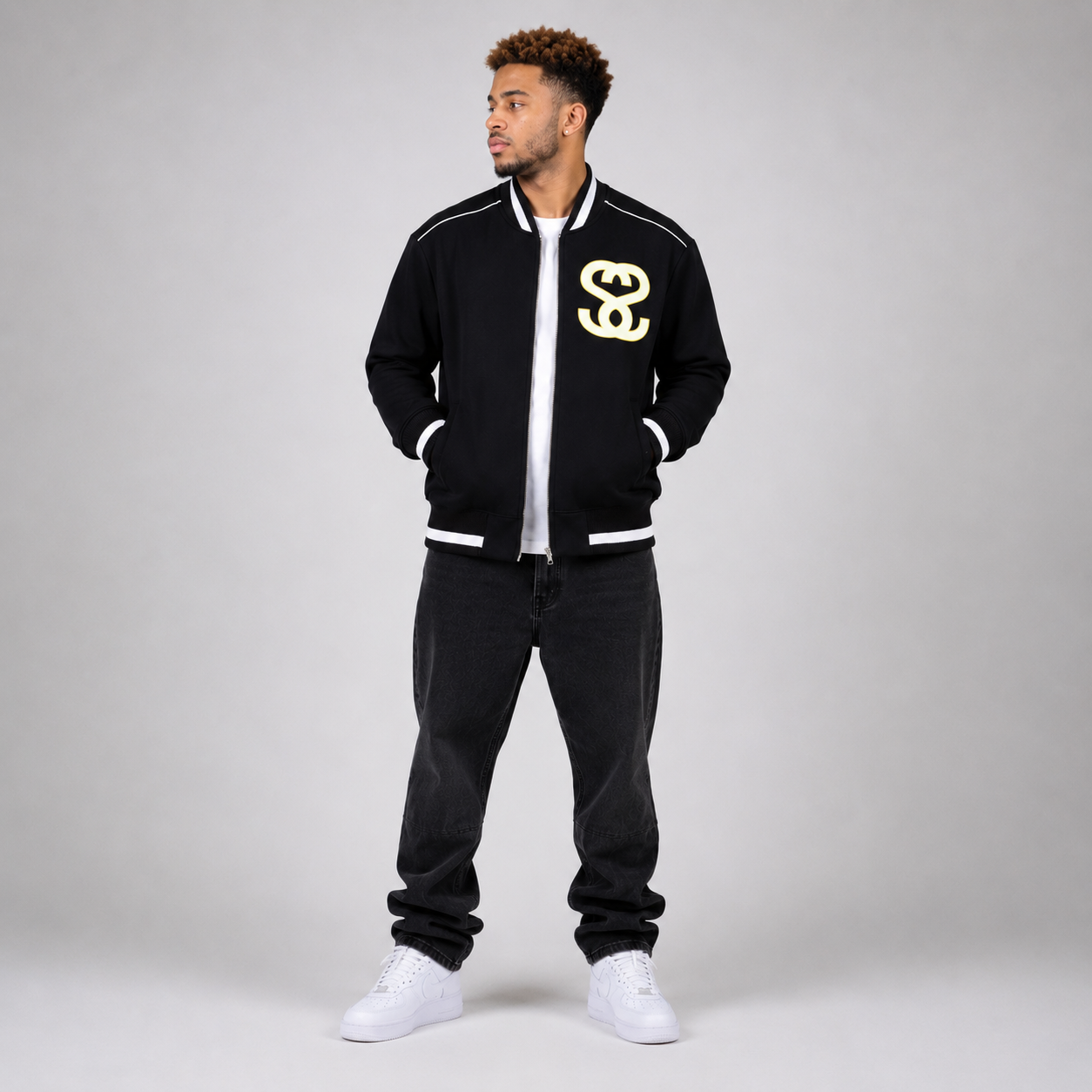 Contrast Piping Zip Bomber Jacket - "New Attitude"