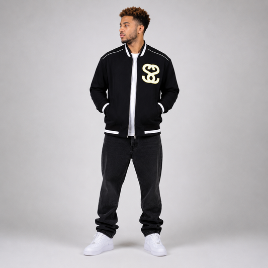 Contrast Piping Zip Bomber Jacket - "New Attitude"