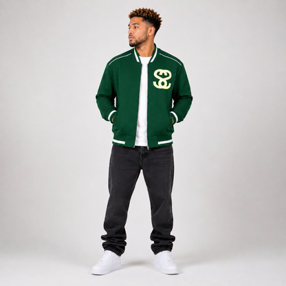 Contrast Piping Zip Bomber Jacket - "New Attitude"