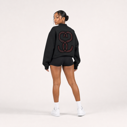 Essential Fleece Mock-Neck Crew Sweatshirt - "Happy Family"
