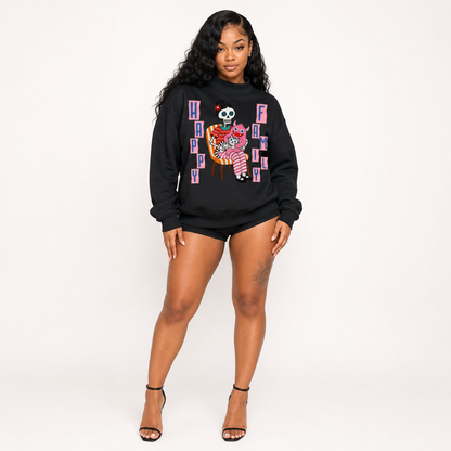 Essential Fleece Mock-Neck Crew Sweatshirt - "Happy Family"