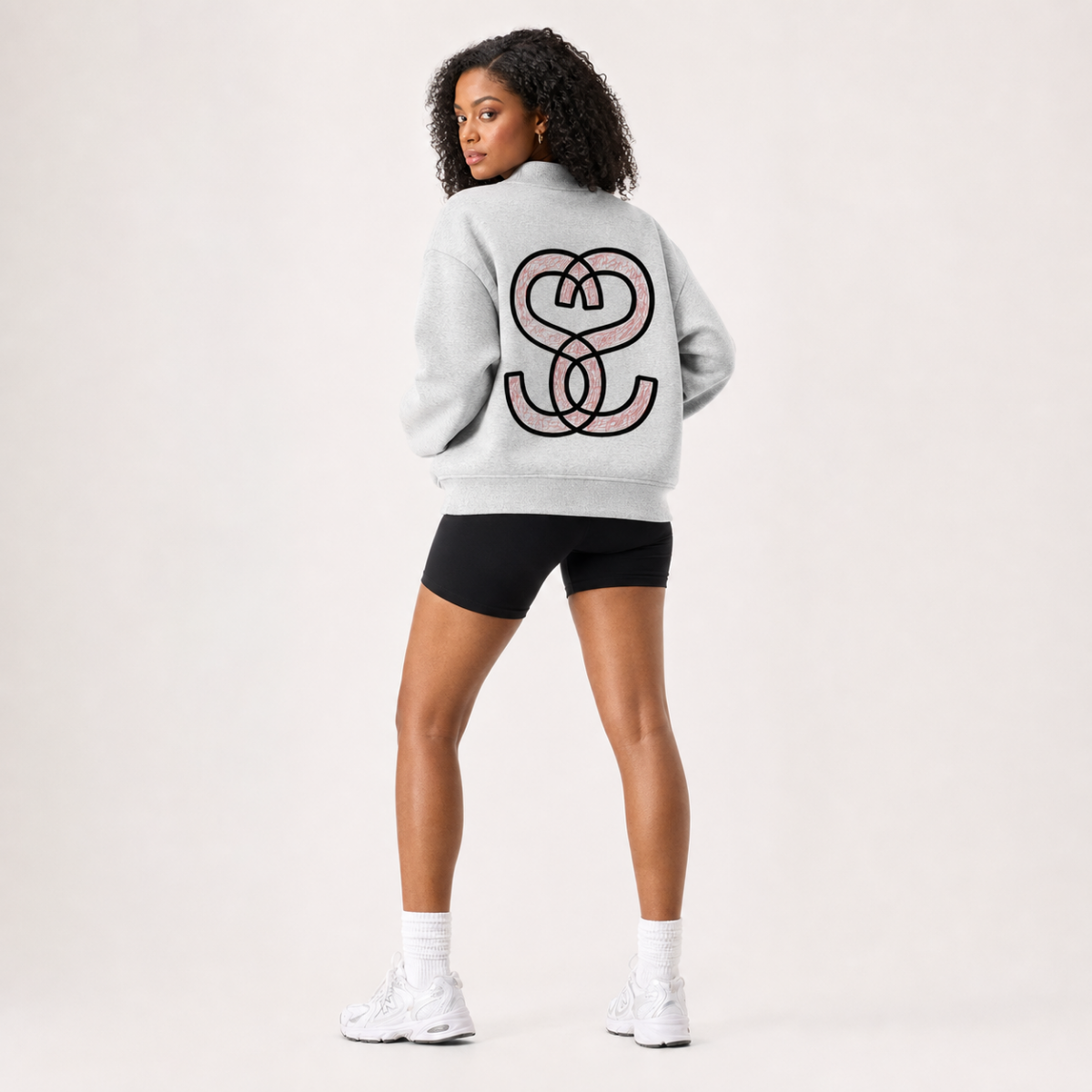Essential Fleece Mock-Neck Crew Sweatshirt - "Happy Family"