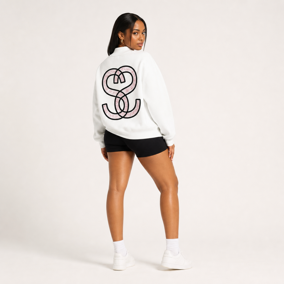 Essential Fleece Mock-Neck Crew Sweatshirt - "Happy Family"