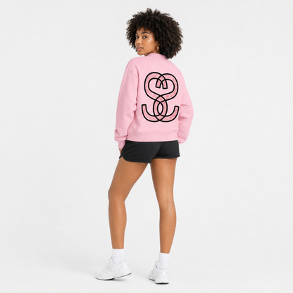 Essential Fleece Mock-Neck Crew Sweatshirt - "Happy Family"