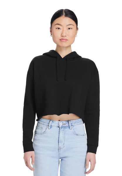 Lady's Relaxed Crop Hoodie - "Plain"