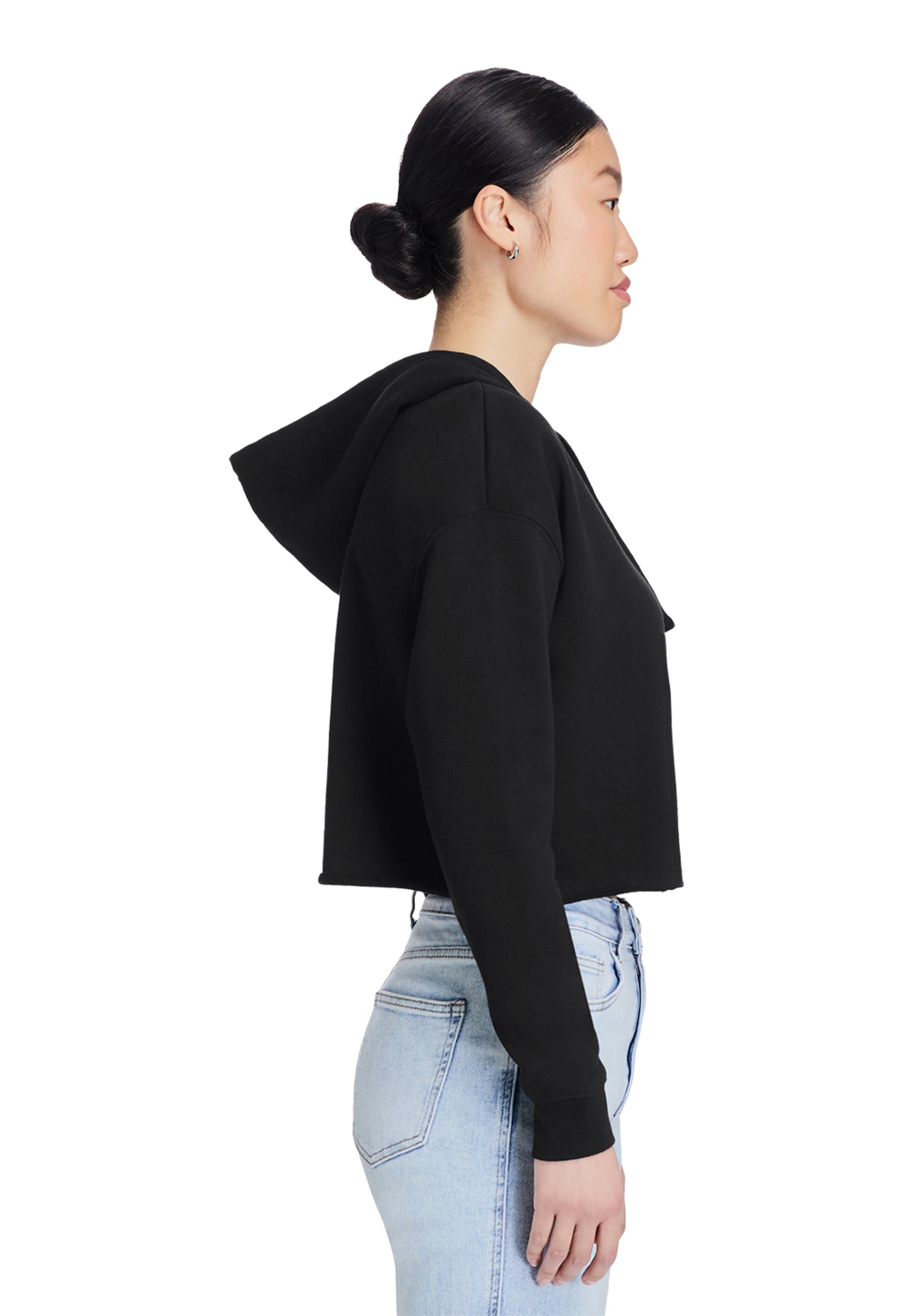 Lady's Relaxed Crop Hoodie - "Plain"