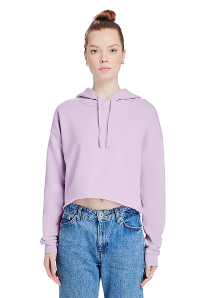 Lady's Relaxed Crop Hoodie - "Plain"