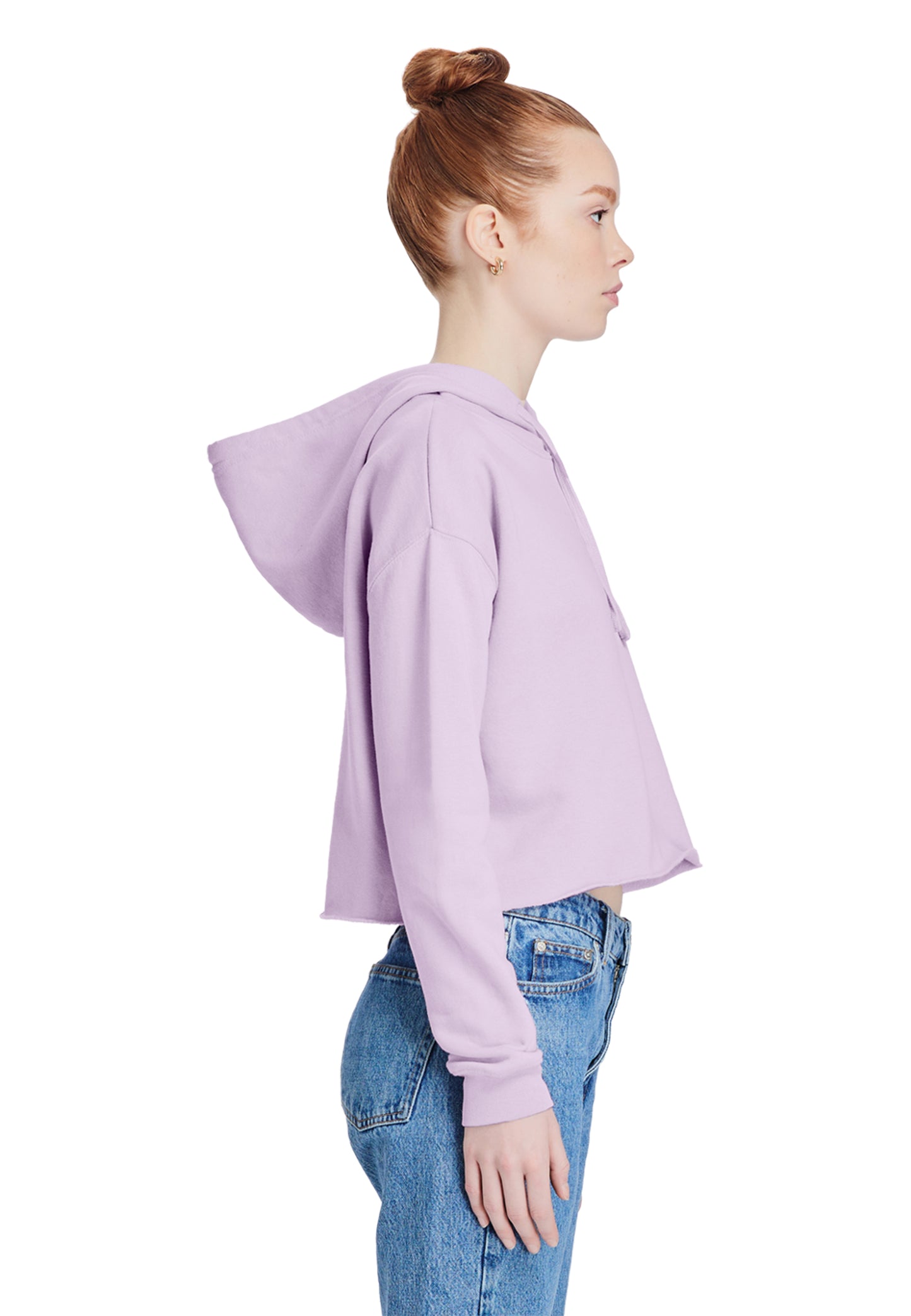 Lady's Relaxed Crop Hoodie - "Plain"