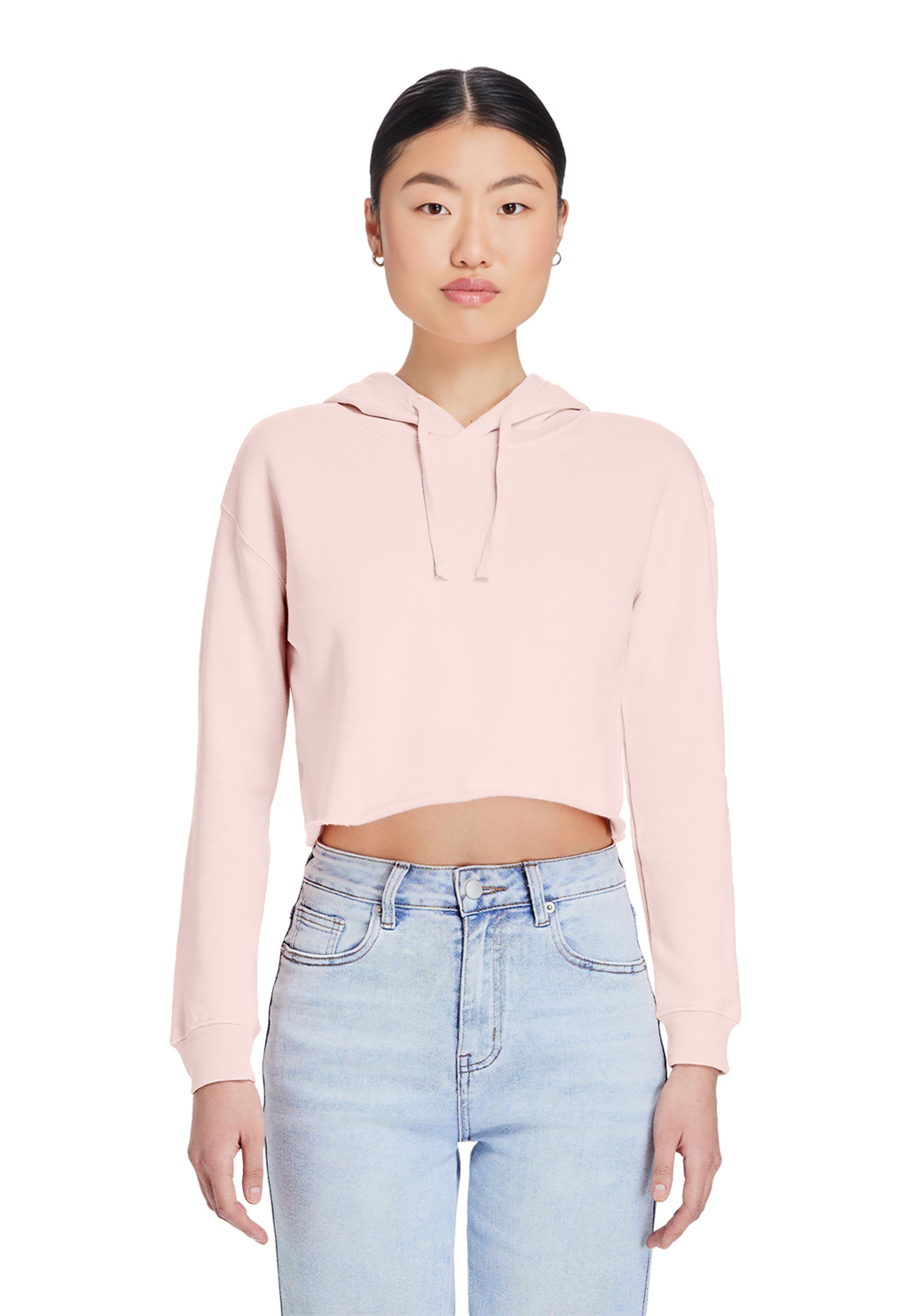 Lady's Relaxed Crop Hoodie - "Plain"