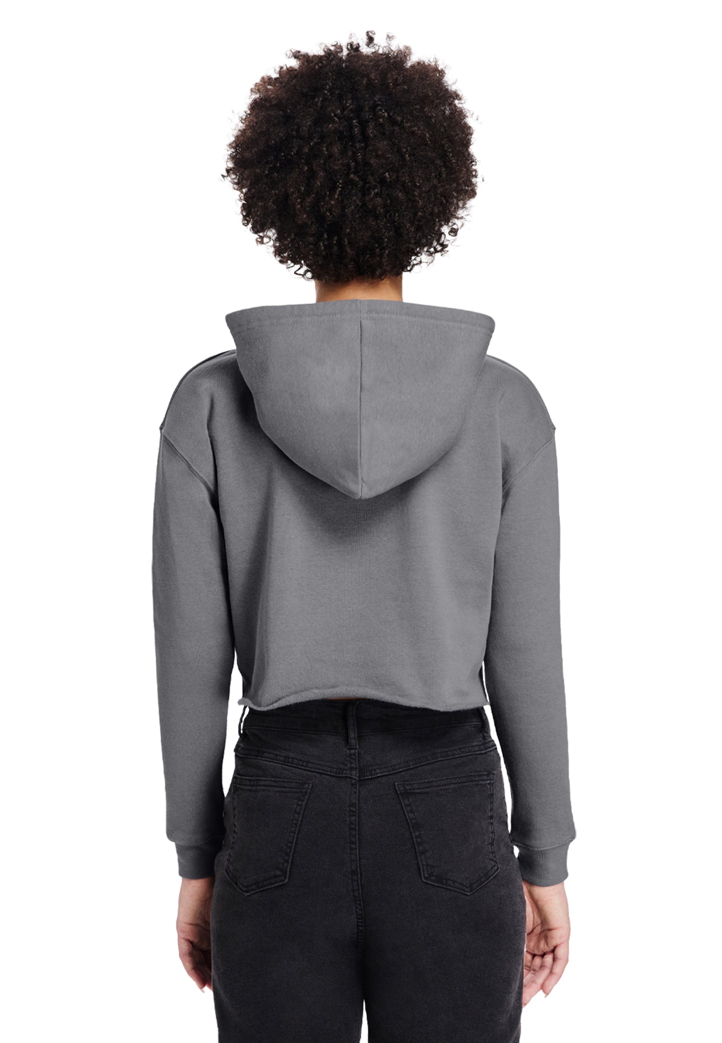 Lady's Relaxed Crop Hoodie - "Plain"
