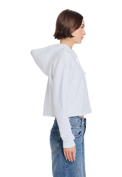 Lady's Relaxed Crop Hoodie - "Plain"