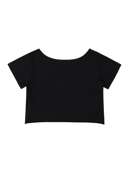 Off-Shoulder Rolled Hem Cotton T-Shirt – Swag Epic Ladies