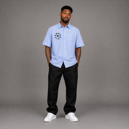 Oversized Vertical Stripe "Swag Epic" Boxy Shirt