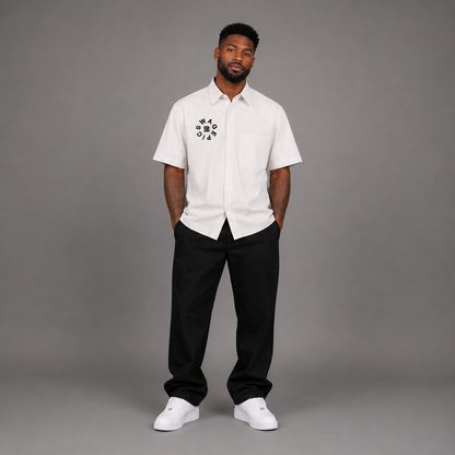Oversized Vertical Stripe "Swag Epic" Boxy Shirt