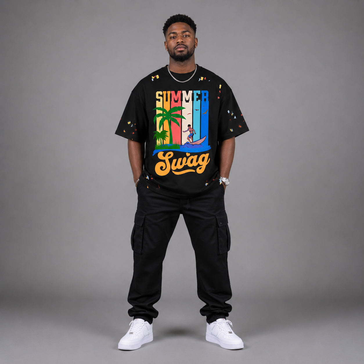 Paint Splatter Cotton T-Shirt – "Summer Swag" Collection