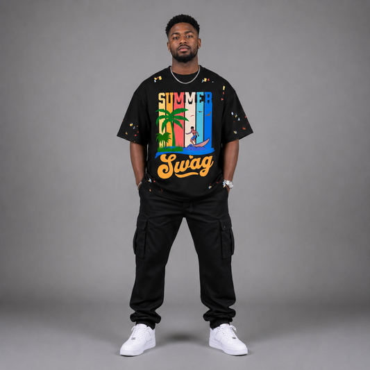 Paint Splatter Cotton T-Shirt – "Summer Swag" Collection