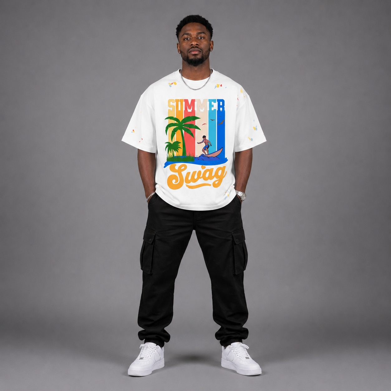 Paint Splatter Cotton T-Shirt – "Summer Swag" Collection