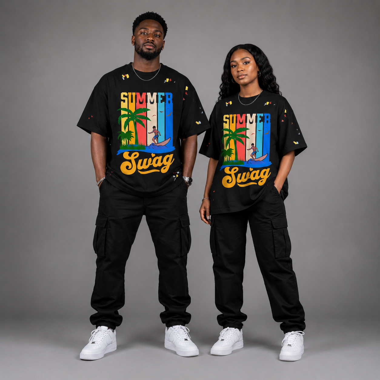 Paint Splatter Cotton T-Shirt – "Summer Swag" Collection