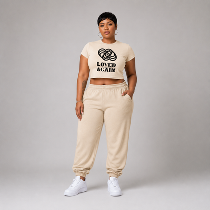 Women's Snow Washed Crop Top T-Shirt - "Loved Again"
