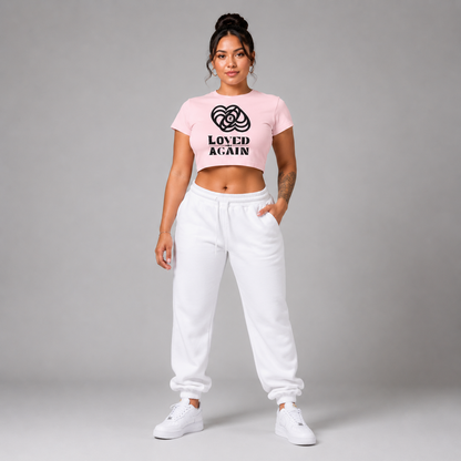 Women's Snow Washed Crop Top T-Shirt - "Loved Again"