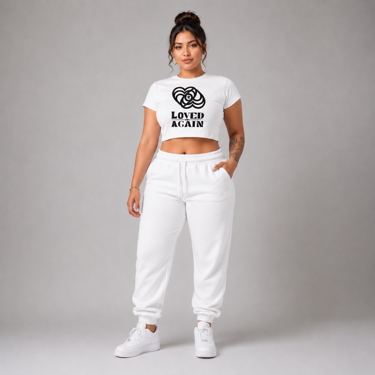 Women's Snow Washed Crop Top T-Shirt - "Loved Again"