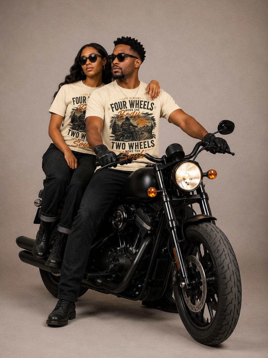 Streetwear Loose Drop Shoulder T-Shirt - Four Wheels move the body