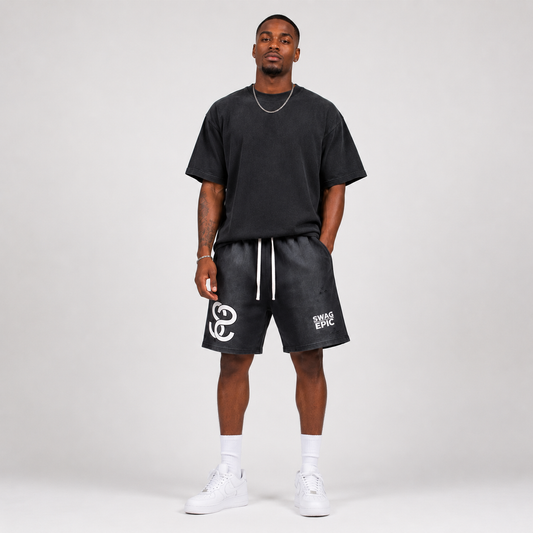 Sun Fade Distressed Shorts - "Swag Deluxe"