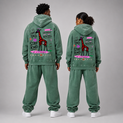 Sunfade Two-way Zipper Boxy Fleece Hoodie