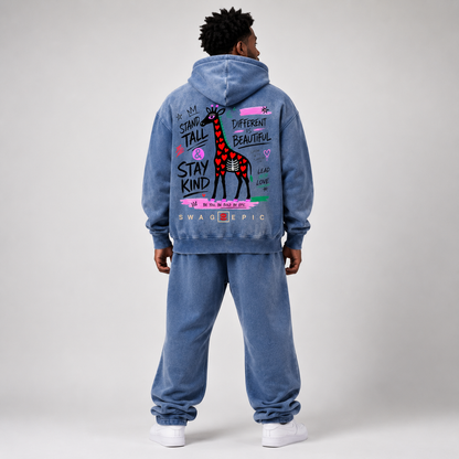 Sunfade Two-way Zipper Boxy Fleece Hoodie