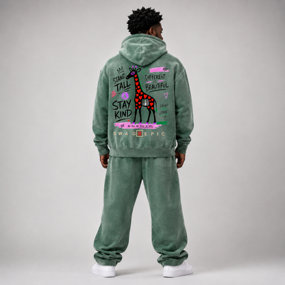 Sunfade Two-way Zipper Boxy Fleece Hoodie