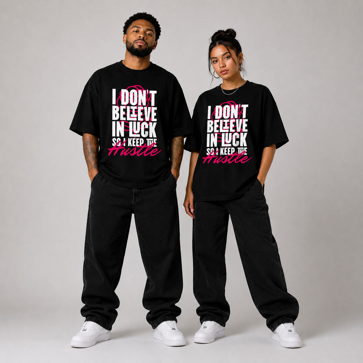 Unisex Oversized T-Shirt - I Don't Believe in Luck