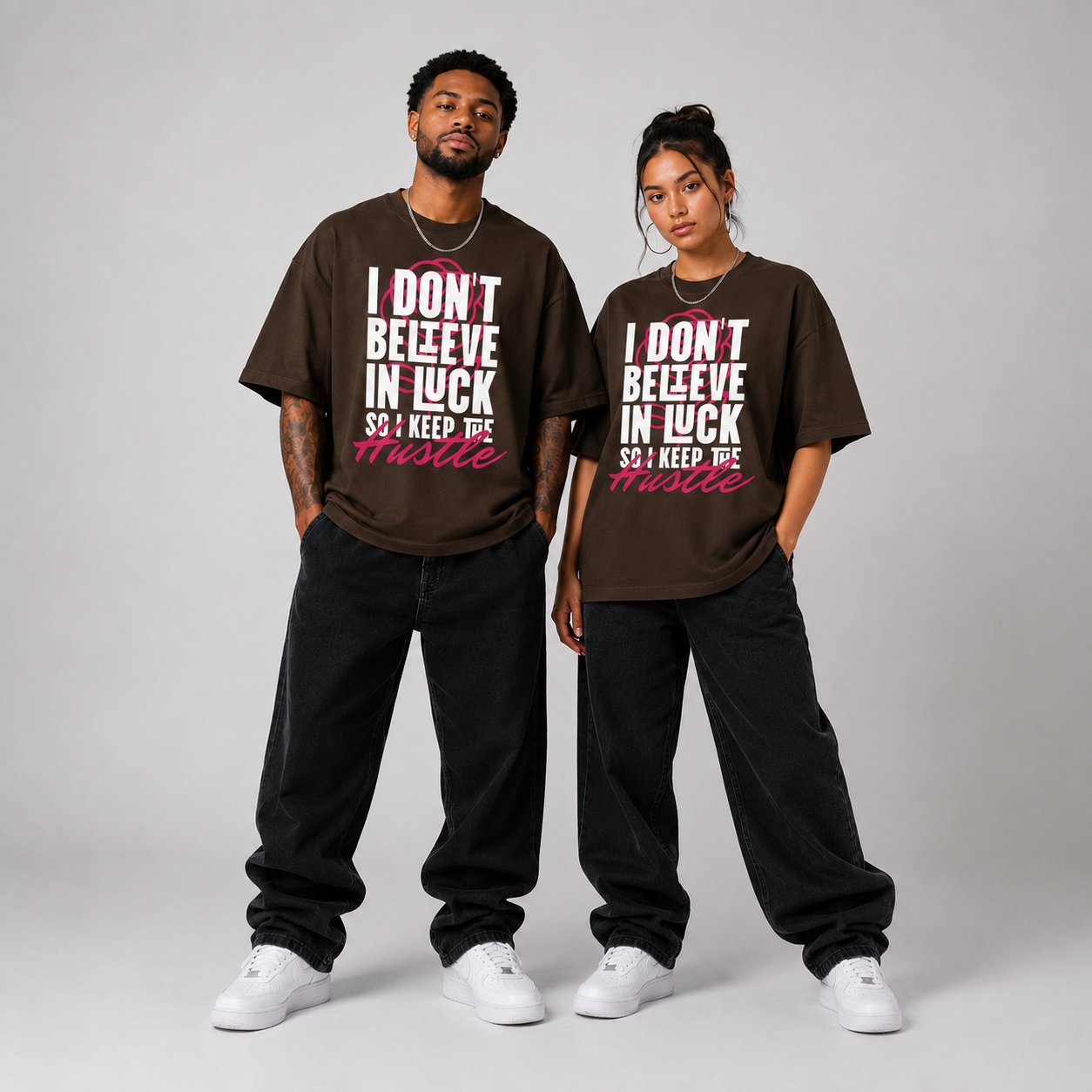 Unisex Oversized T-Shirt - I Don't Believe in Luck