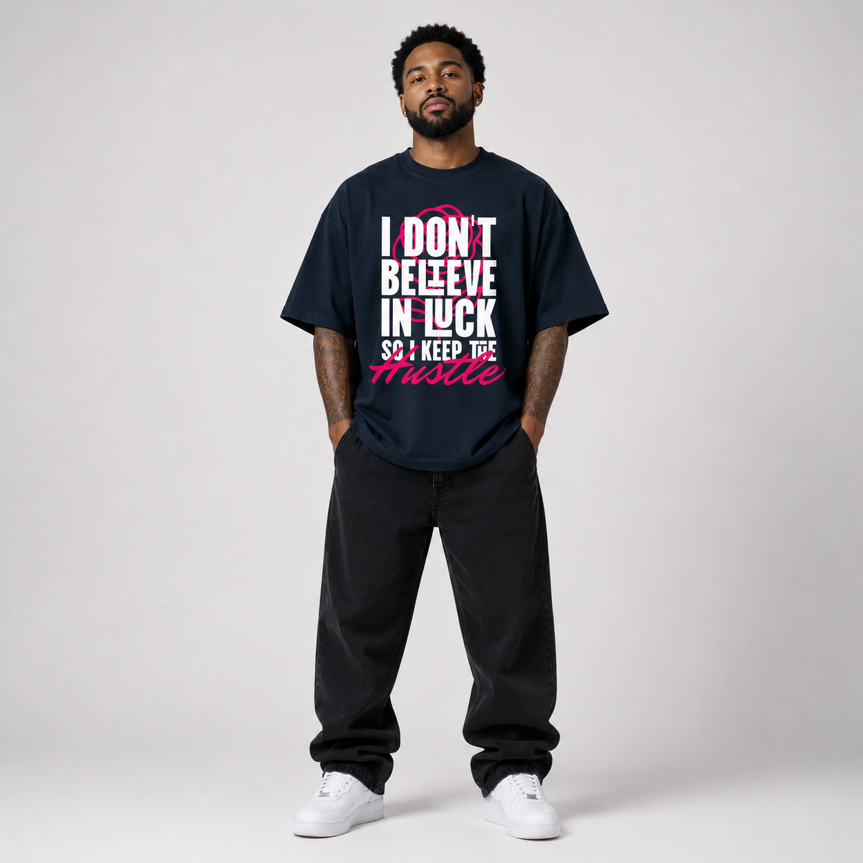 Unisex Oversized T-Shirt - I Don't Believe in Luck