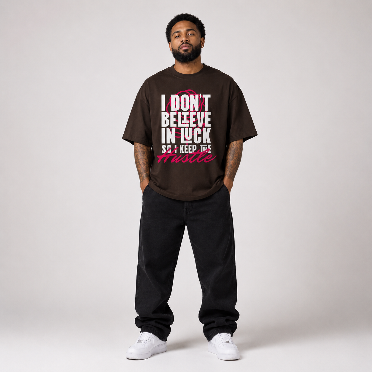 Unisex Oversized T-Shirt - I Don't Believe in Luck