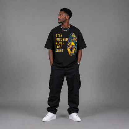 Unisex Oversized Inspiring Graphic T-Shirt - "Stay Focused"