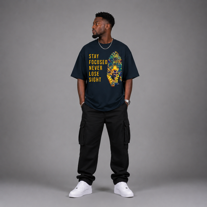 Unisex Oversized Inspiring Graphic T-Shirt - "Stay Focused"