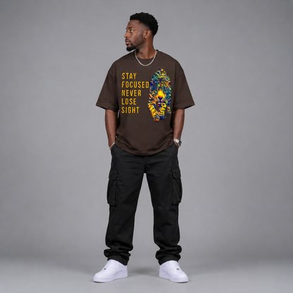 Unisex Oversized Inspiring Graphic T-Shirt - "Stay Focused"
