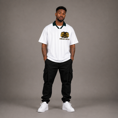 Unisex Striped "Swag Epic Tiger" Boxy Soccer Jersey