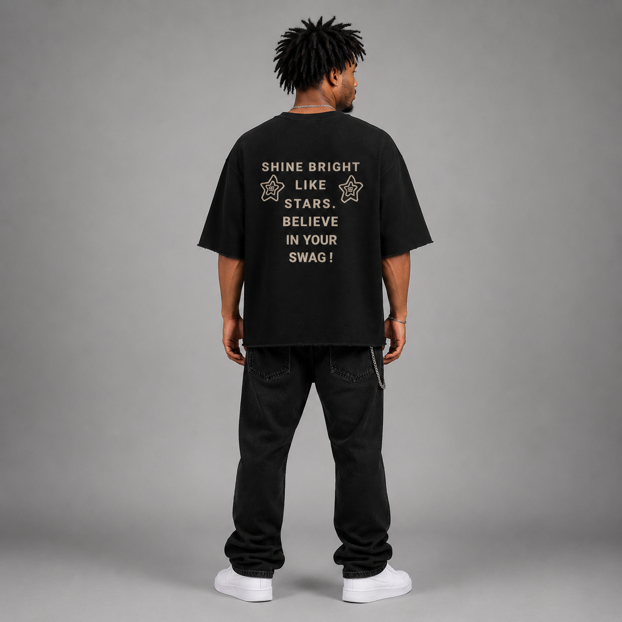 Unisex Waffle Raw Edge Long Sleeve T-Shirt - "Believe in your Swag"