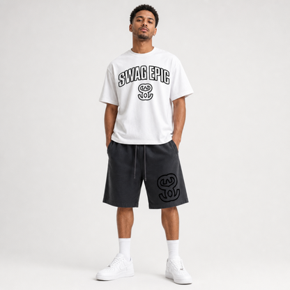 Vintage Wash Cotton Shorts "Swag SS"