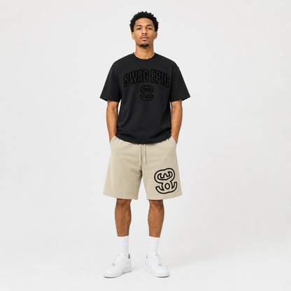 Vintage Wash Cotton Shorts "Swag SS"