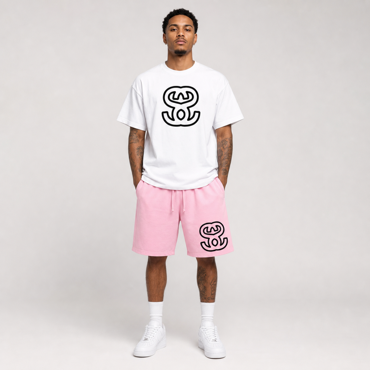 Vintage Wash Cotton Shorts "Swag SS"