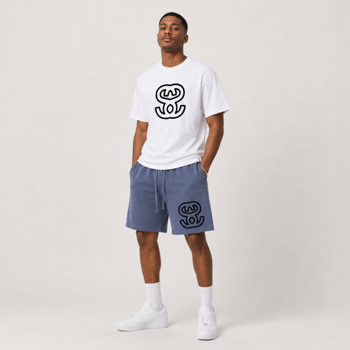 Vintage Wash Cotton Shorts "Swag SS"