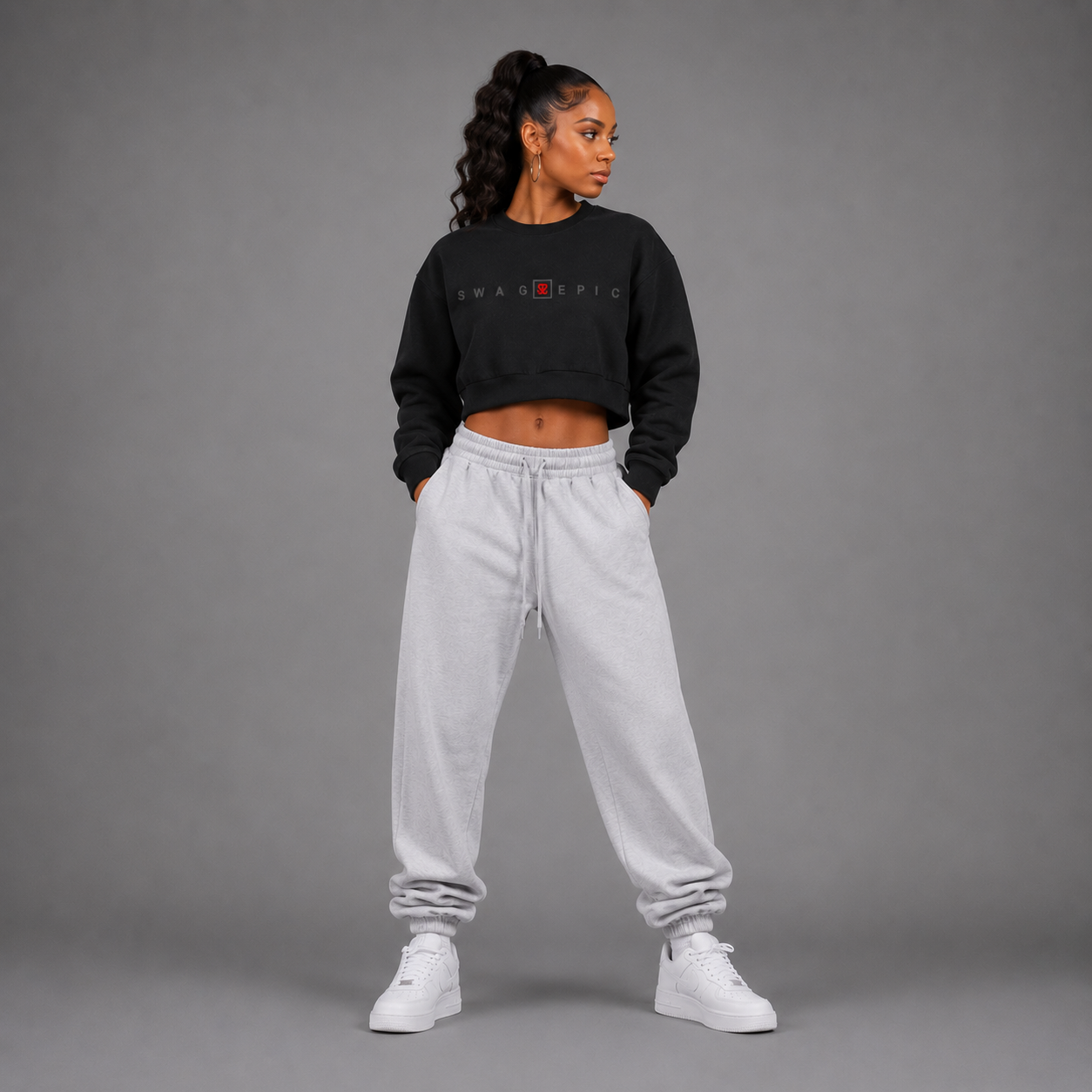 Vintage Washed Cropped Sweatshirt – Swag Ladies