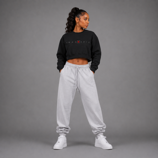 Vintage Washed Cropped Sweatshirt – Swag Ladies