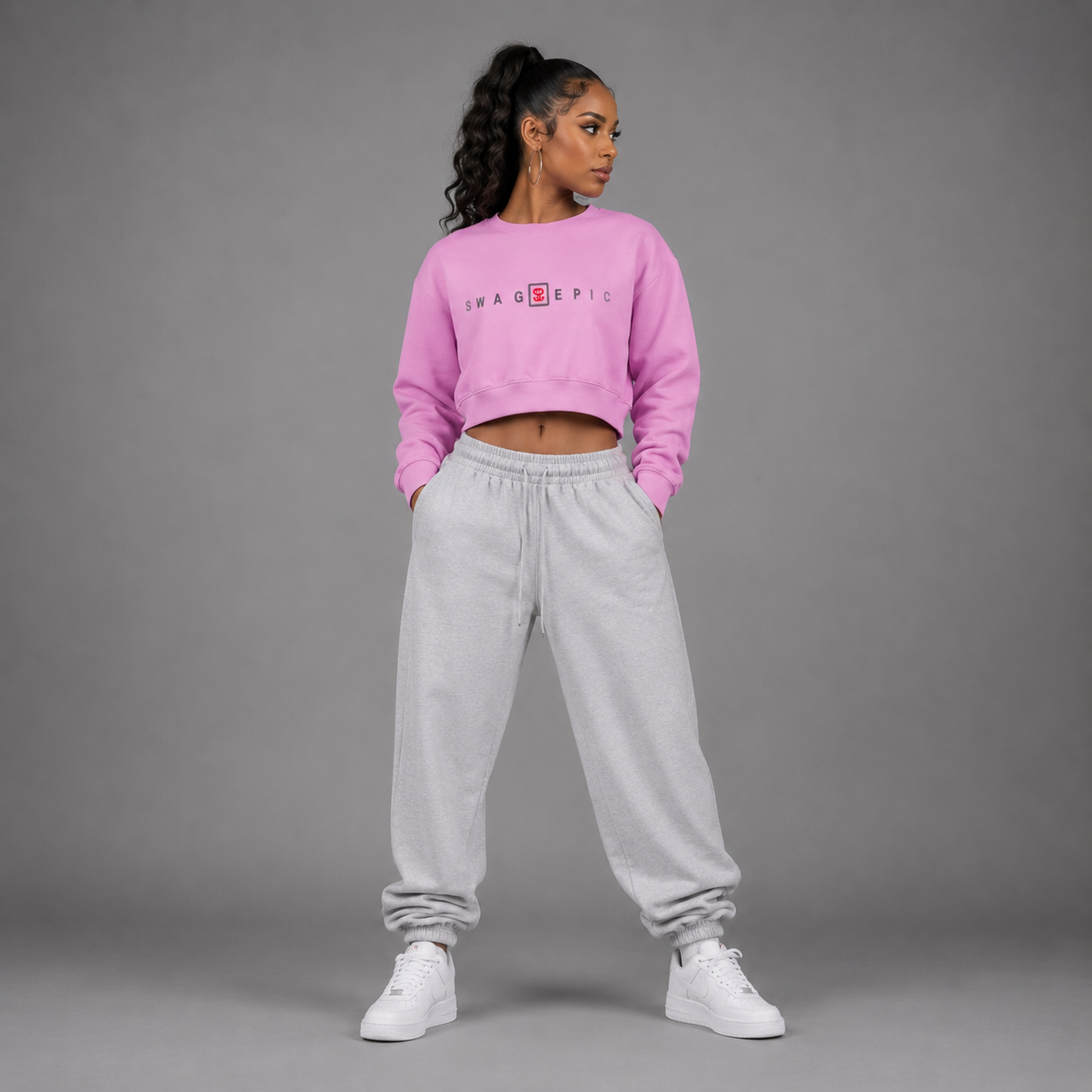 Vintage Washed Cropped Sweatshirt – Swag Ladies